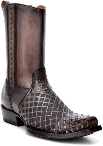 Vista 2 de Bota Hombre Cuadra en Piel Genuina con Cremallera Negro