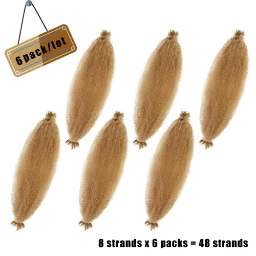 Vista 4 de VCEOW - 6 paquetes de cabello #27 Springy Afro Twist de 16 pulgadas, preseparado de ganchillo Marely Twist, extensiones de cabello sintético