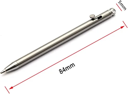 Vista 5 de Mini Titanium Creative Signature Pen Bolt Action Pen Cool Llavero Accesorios Gadgets útiles Herramienta al aire libre (gris)