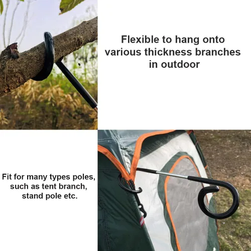 Vista 6 de Camping Lantern Hook Hanger Tent Light Outdoor Lamp Hanger Non-Slip for Camping Hiking - 2pcs