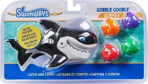 Vista 6 de SwimWays, Gobble Gobble Guppies - Juguete de agua educativo, recuerdos de fiesta en la piscina y juguetes de baño, para niños a partir de 2 años
