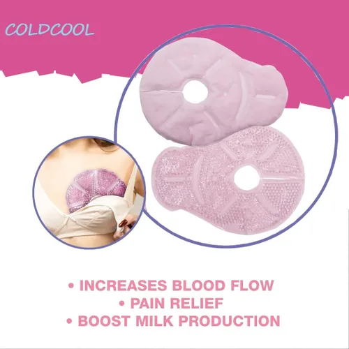 Vista 2 de Los esenciales de lactancia materna para madres lactantes, almohadillas de gel calmantes para el pecho, paquetes de gel caliente o frío