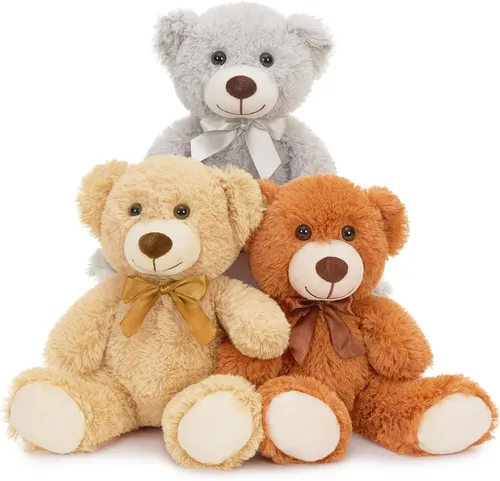 Vista 11 de MaoGoLan - Osos de peluche, paquete de 3 osos de peluche, regalo de cumpleaños o centro de mesa para niñas, 13.5 pulgadas