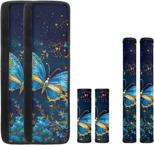 Vista 26 de DISNIMO Fundas protectoras de repuesto para refrigerador con diseño floral bohemio de libélula, fundas protectoras lavables para puertas de cocina