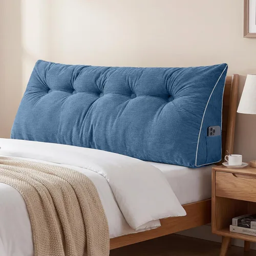 Vista 14 de Sasttie Almohada de Cabecera Full, Almohada de Cuña Cabecera para Sentarse en la Cama, Soporte de Respaldo Cojín Triangular para Leer - Cuenta