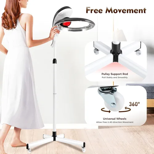 Vista 6 de YIYIBYUS Secador de pelo de pie, procesador profesional giratorio orbitante para teñir el cabello, tratamiento con aceite, secado de cabello, Gris