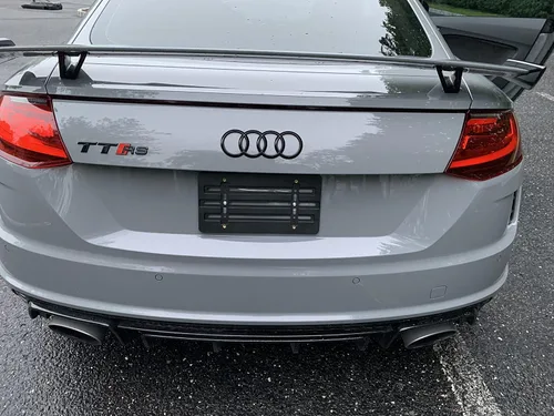 Vista 5 de Soporte de placa de parachoques trasero para Audi TT RS 2014-2024, juego de soportes de placa con 6 tornillos únicos y kit de llave, kit de montaje