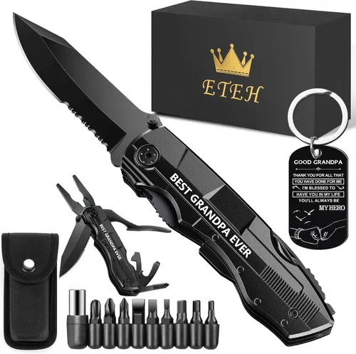 Vista 8 de Regalos para hermano de hermanas amigas, regalos de cumpleaños, Navidad, hermano, cuchillo multiherramienta "Best Brother Ever", multiherramienta