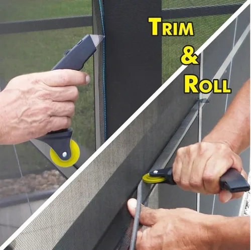 Vista 2 de Herramienta de rodillo de pantalla profesional EZ Screen Spline Roller Tool con herramienta de cuchillo para instalar pantalla, ventanas, puerta