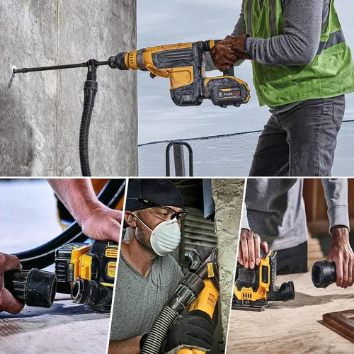 Vista 7 de 1 paquete de repuesto para conector universal Dewalt DWV9000 compatible con extractores de polvo DeWalt, color negro