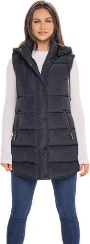 Vista 5 de S.E.B. por Sebby - Chaqueta acolchada larga con capucha para mujer, relleno de plumón sintético con capucha para otoño e invierno