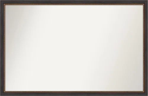 Vista 52 de Amanti Art Espejo de baño negro para sobre el fregadero, 23 x 23 pulgadas, espejo cuadrado negro Ashton, marco de madera tradicional mediano, se