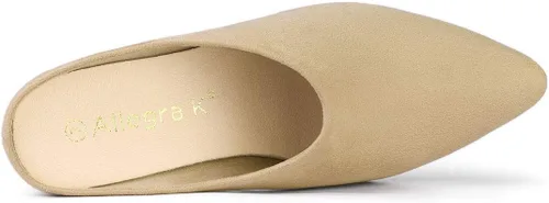 Vista 4 de Allegra K Sandalias de tacón de bloque para mujer Beige