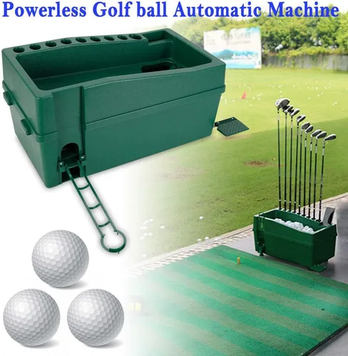 Vista 4 de Automatic Golf Ball Dispenser Machine, No Electricity Required Tee Up Golf Ball Teeing Device Golf Club Organizer with Adjustable Foot Stand