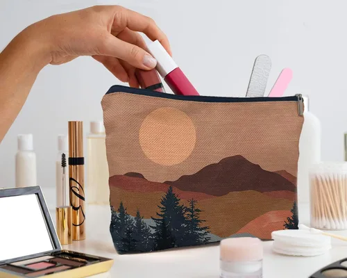 Vista 3 de IWXYI Bolsa de maquillaje boho YL, Boho Mountain, Bohemio