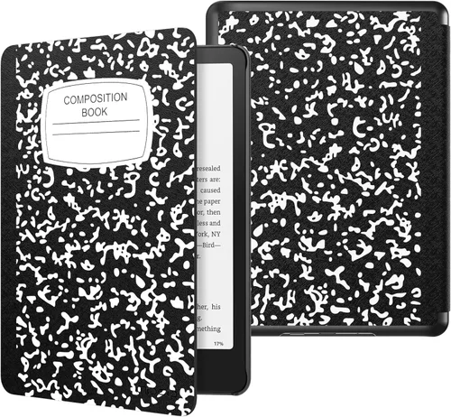 Vista 41 de MoKo Funda para Kindle Paperwhite de 7" 12ª generación 2024/Colorsoft, Pink Mármol de oro rosa claro