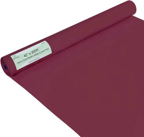 Vista 58 de Rollo de plástico para cubierta de mesa color verde manzana, 40 pulgadas x 100 pies, rollo de plástico resistente para cubierta de mesa de banquetes