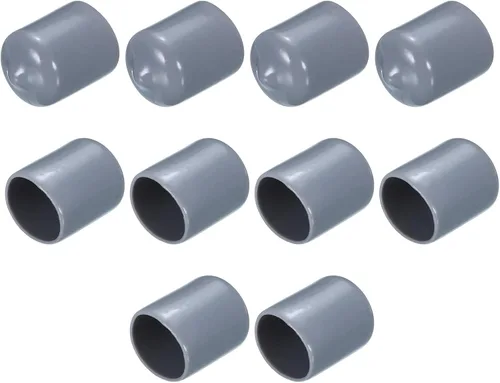 Vista 218 de uxcell 10 tapas de goma para extremos de 0.591 in de identificación, tapa de extremo redondo, protectores de rosca de tornillo, color negro
