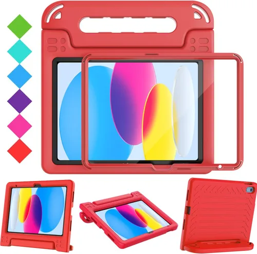 Vista 10 de BMOUO Funda para niños para iPad A16 de 11ª generación de 11 pulgadas 2025/iPad de 10ª generación de 10.9 pulgadas 2022 - con protector de pantalla