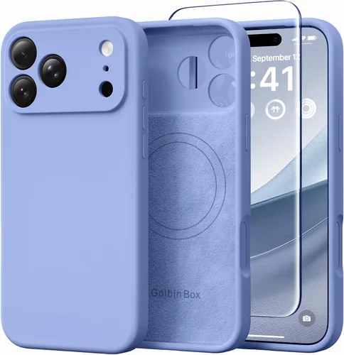 Vista 25 de GolbinBox - Funda magnética para iPhone 17e/16e, funda de silicona, color Verde militar