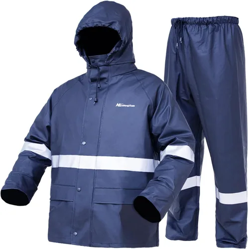 Vista 2 de Trajes de lluvia para hombre, impermeable, resistente, ropa de lluvia, chaqueta con pantalones