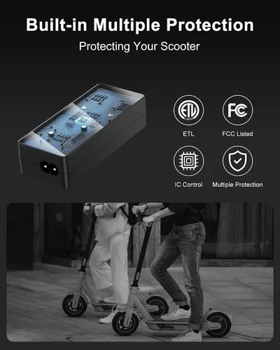 Vista 6 de VHBW Cargador eléctrico de 42 V compatible con AovoPro M365 ES60 EW6 365Go M1 M365Pro AP07 VT01 Scooter -YLT-42V0150 Adaptador de carga, indicador