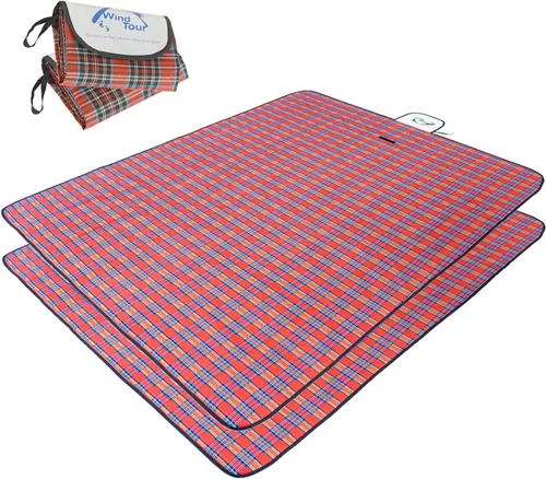 Vista 11 de Wind Tour Manta de picnic impermeable con correa de transporte, tapete plegable a prueba de arena para exteriores, para campamento, playa, parque