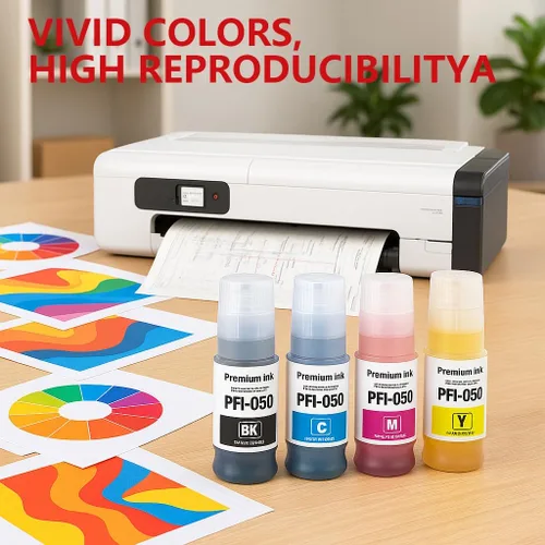 Vista 5 de PFI-050 - Depósito de tinta de pigmento de 2.4 fl oz (paquete de 4 unidades, negro cian magenta amarillo) - Lometic PFI-050 PFI050 Cartucho de tinta
