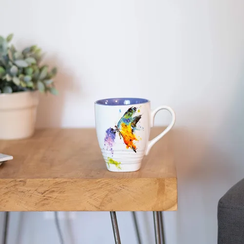 Vista 6 de Dean Crouser colección de taza de porcelana con diseño de acuarelas, Azul