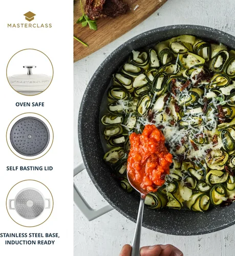 Vista 5 de MasterClass - Cazuela de aluminio fundido para crema, 11.0 in, 5 litros, caja de regalo