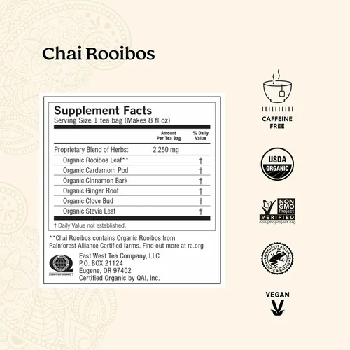 Vista 2 de Yogi Tea Chai Rooibos Tea - 16 bolsas de té por paquete (4 paquetes) - Té Rooibos orgánico especiado - Proporciona antioxidantes - Sin cafeína