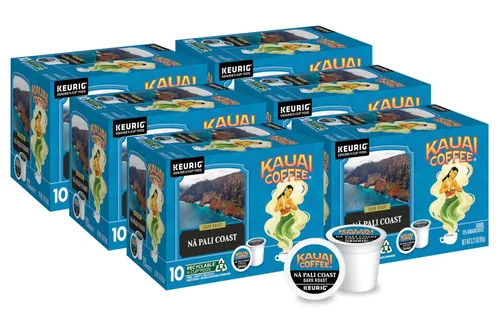 Vista 28 de Kauai Coffee Cápsulas K-Cup para cafeteras Keurig, café arábica, 10% hawaiano, tostado medio, aroma brillante con notas florales, descafeinado, 1