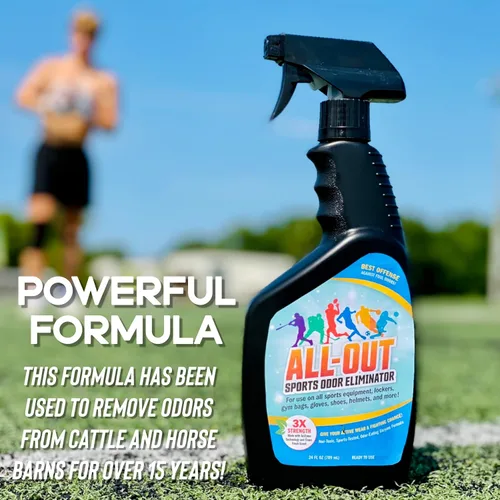 Vista 5 de All-Out Sports Spray eliminador de olores y desodorante Perfecto para guantes malolientes, sombreros, bolsos, cascos, camisetas, almohadillas