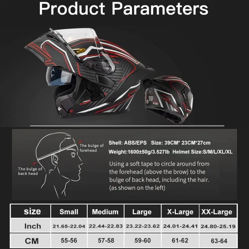 Vista 4 de Casco modular Bluetooth para motocicleta, soporte Bluetooth para 2 personas, casco integrado de cara completa, casco abatible con visera solar