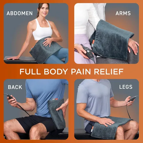 Vista 4 de Pure Enrichment PureRelief Pro - Almohadilla térmica XL de infrarrojo lejano, alivio muscular para dolor de espalda, cuello, hombros y rodilla