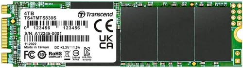Vista 8 de Transcend MTS830 128GB M.2 2280 SATA III SSD con Dram Cache, hasta 560MB/s, compatible con Ultrabook/Laptop/PC/Desktop, 3D TLC NAND Flash Unidad
