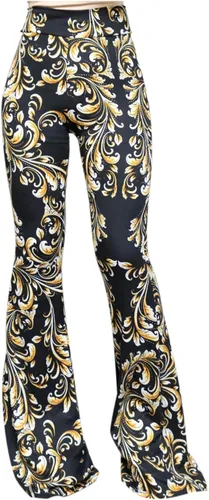 Vista 68 de ShopMyTrend - Pantalones de yoga largos con piernas anchas y acampanadas estilo palazzo, con cintura alta, para mujer