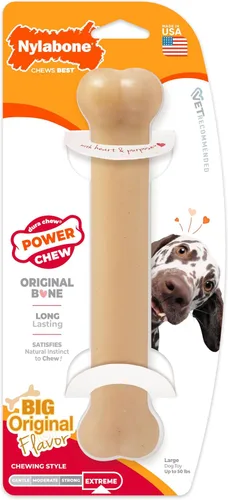 Vista 20 de Nylabone Power Chew Juguete masticable duradero con sabor, para perros extrapequeños, para masticadores agresivos, indestructibles, sabor tocino
