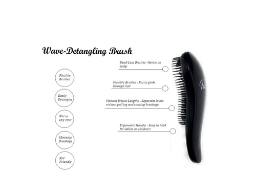 Vista 7 de G.B.S Cepillo desenredante para mujeres y niñas, cepillo desenredante para cabello seco y húmedo para todo tipo de cabello, elimina enredos y nudos