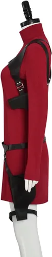 Vista 4 de Resident Remake Ada Wong - Disfraz de suéter rojo para mujer, disfraz de Halloween