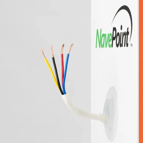 Vista 4 de NavePoint Cable de altavoz de audio de pared de 250 pies CL2 18/4 AWG calibre 4 conductores a granel blanco