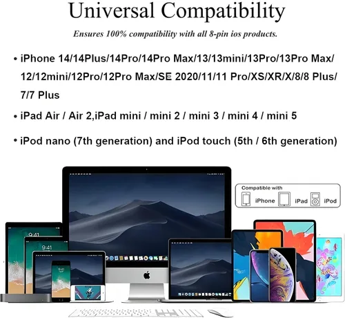 Vista 5 de [Certificado MFi de Apple] Paquete de 3 adaptadores de auriculares para iPhone, 2 en 1 Lightning a Dual Lightning Aux Dongle Cable Dongle