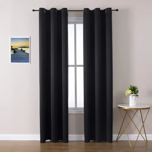 Vista 163 de ChrisDowa - Cortinas cortas para ventana de 40 pulgadas para dormitorio - Cortinas cortas con ojales y aislamiento térmico para oscurecer