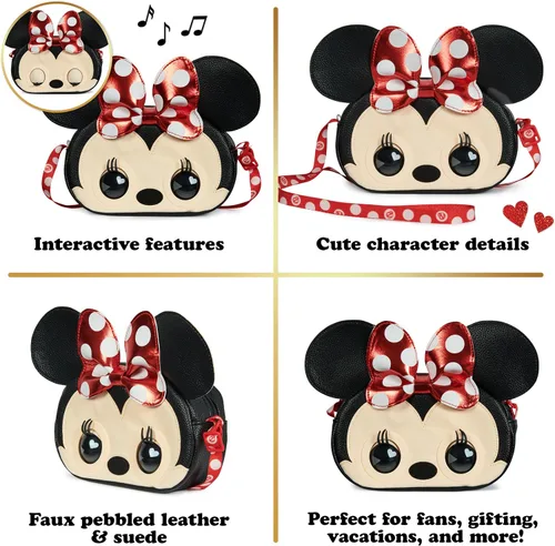 Vista 7 de Purse Pets, Disney Minnie Mouse Officially Licensed Interactive Pet Toy & Kids Purse