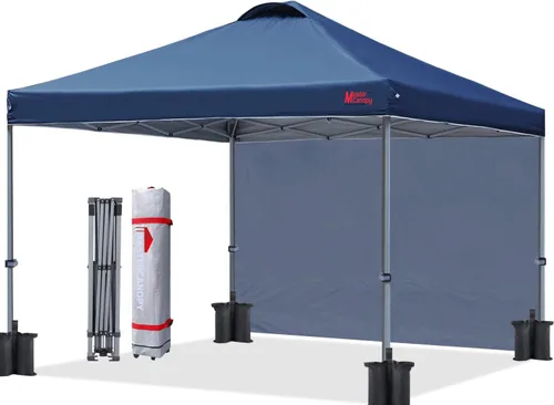 Vista 12 de MASTERCANOPY - Toldo desplegable duradero con 1 pared lateral (6.6 x 6.6 pies, caqui)