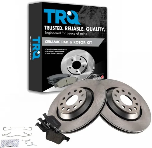 Vista 92 de TRQ Juego de pastillas de freno y rotor de cerámica trasera compatible con Honda Accord V6 1998-02 3.0L con frenos de disco traseros 02-06 Acura RSX