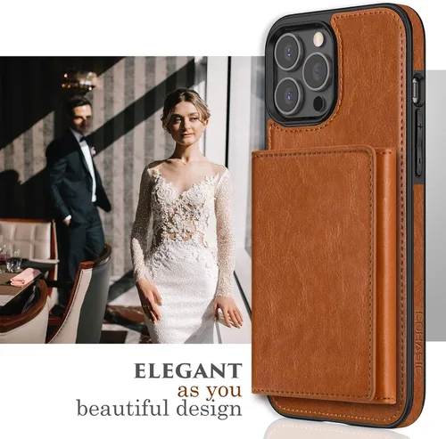 Vista 6 de LOHASIC Funda tipo cartera para iPhone 12 Pro Max, soporte para 6 tarjetas, parte trasera magnética desmontable, compatible con Mag-Safe, funda