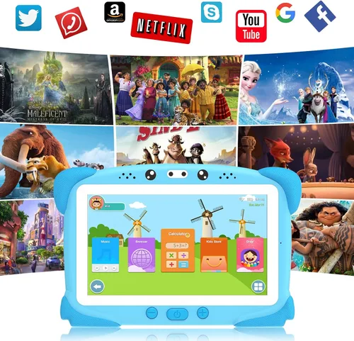 Vista 3 de Tableta infantil de 7 pulgadas para niños, tableta de 32 GB para niños pequeños con funda a prueba de golpes, Bluetooth, WiFi, Google, Netflix