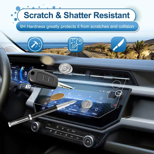 Vista 4 de Protector de pantalla Chevy Bolt 2027 para Chevy Bolt (LT/RS) Pantalla táctil diagonal de 11.3 pulgadas, vidrio templado 9H 2027 Bolt EV, accesorios