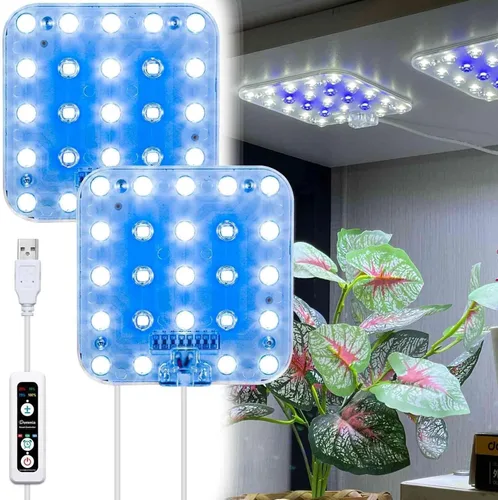 Vista 16 de Luz de cultivo para debajo del estante, temporizador automático, regulable, blanco perla, paquete de 1 Blanco (SP completo)